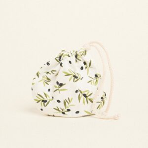 Beauty Home ΠΟΥΓΚΙ ΟΒΑΛ ΜΕ ΚΟΡΔΟΝΙ 13 x 14 cm ΜΙΚΡΕΣ ΕΛΙΕΣ ΛΕΥΚΟ ΦΟΝΤΟ 140 CM