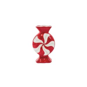 Beauty Home Βάζο “καραμέλα” – Κόκκινο/ Λευκό 12×6,5x20cm