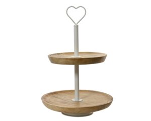 Beauty Home Διώροφη Ταρτιέρα από Ξύλο Μάνγκο 25 x 37 cm