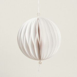 Beauty Home ΧΑΡΤΙΝΗ ΜΠΑΛΑ ΛΕΥΚΗ 15 cm