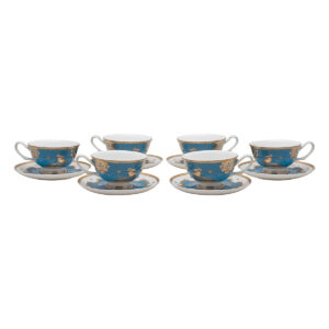Beauty Home Σετ φλυτζάνια τσαγιού πορσελάνης 12τμχ Eternal Art 7718 Μπλε