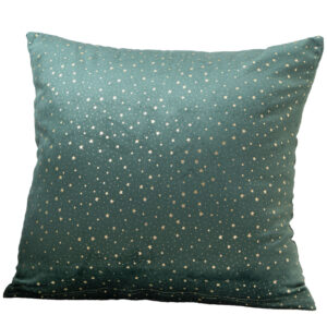 Beauty Home Μαξιλαροθήκη 45 x 45 cm Βελούδο Πράσινο Σκούρο Με Χρύσα Αστέρια