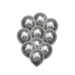 Beauty Home 10 Μπαλόνια Μεταλλικό Ασημί Ø30cm