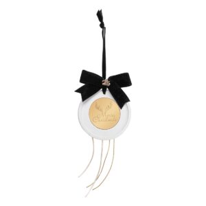 Beauty Home ΚΡΕΜΑΣΤΟ ΣΤΡΟΓΓΥΛΟ ΚΕΡΑΜΙΚΟ ME PLEXI MERRY CHRISTMAS ΜΑΥΡΟ