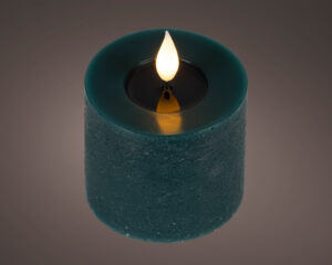 Beauty Home LED Κερί από Κερί Wax με Ρεαλιστική Φλόγα Emerald Ø7.5 x 9.5 cm