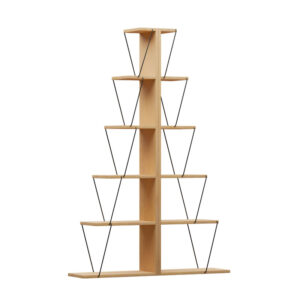 Βιβλιοθήκη mini Tars pakoworld sonoma-μαύρο 100x22x150εκ