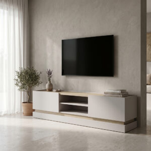 Έπιπλο τηλεόρασης Wendo pakoworld γκρι-sonoma 200x37x47εκ