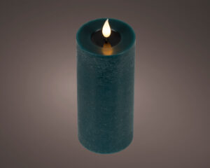 Beauty Home LED Κερί από Κερί Wax με Ρεαλιστική Φλόγα Emerald Ø7.5 x 20 cm