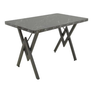 Τραπέζι Vertex pakoworld μαύρο μαρμάρου και μέταλλο 110x70x72εκ