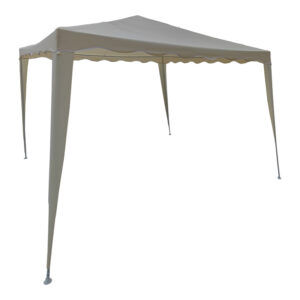 Κιόσκι Gazebo pakoworld μεταλλικός σκελετός - ύφασμα μπεζ 3x3m