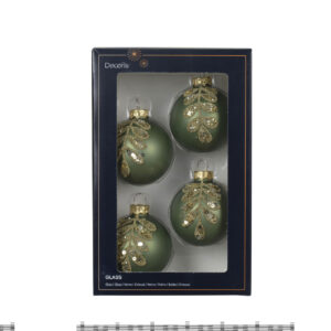 Beauty Home ΓΥΑΛΙΝΕΣ ΜΠΑΛΕΣ ΛΑΔΙ ΜΕ ΚΛΑΔΙ ΠΟΥΛΙΕΣ  6 CM ΣΕΤ 4 ΤΜΧ
